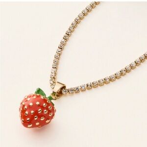 Kate Spade x Target Collab Tennis Necklace with Strawberry Pendant NWB SOLD OUT